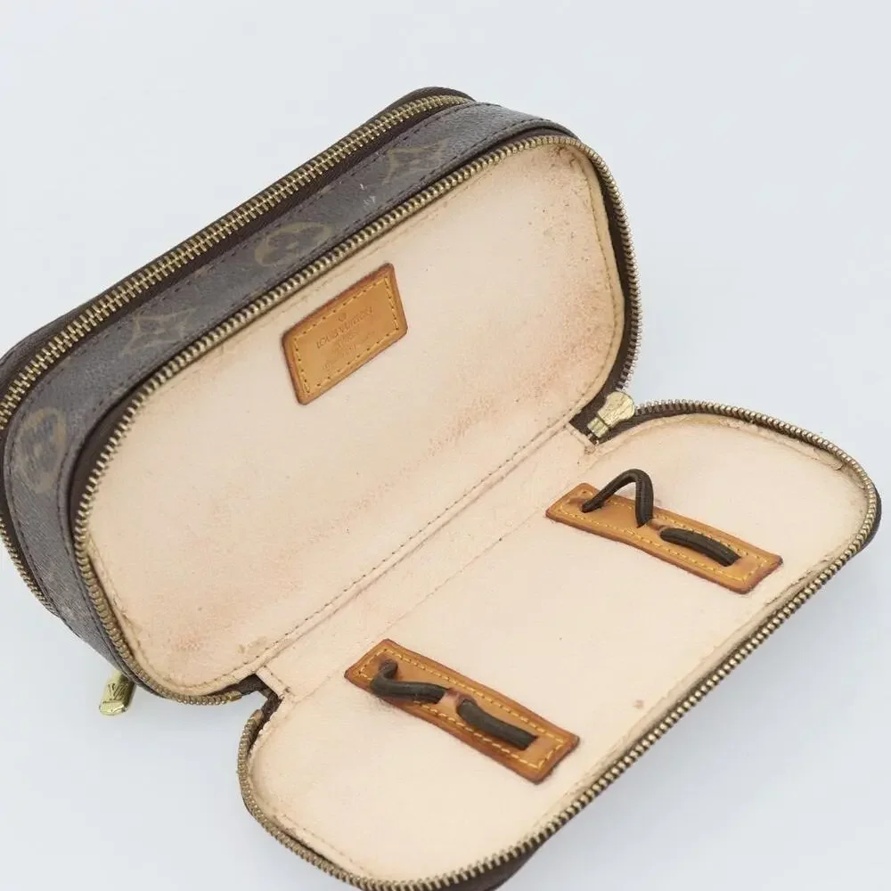 Louis Vuitton Monogram Trousse Brush PM Cosmetic Pouch Brown